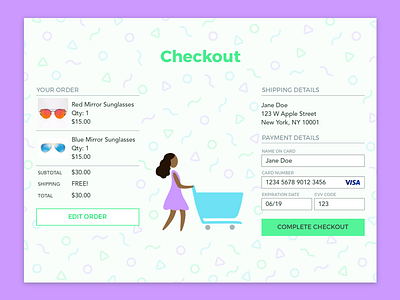 Daily UI 002 - Credit Card Checkout checkout daily ui daily ui 002 illustration ui