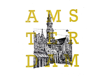 Amsterdam Westertoren // Pointillism Graphic