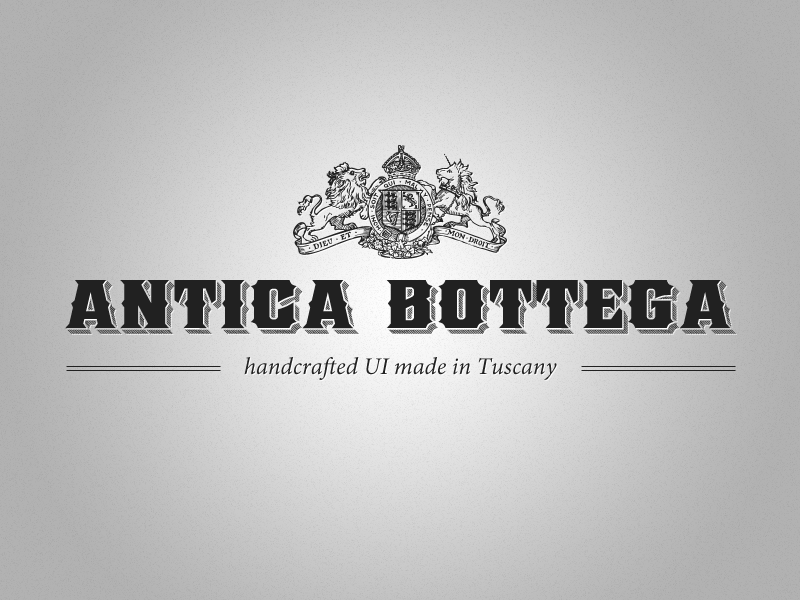 Antica Bottega ancient heraldic typography