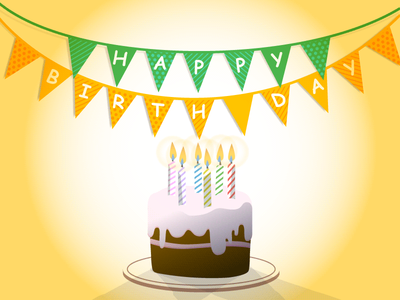Illustration Process for Birthday Animation Card animation birthday cake candle card illustration process