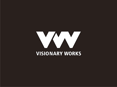 Visionary Works branding bw identity logo