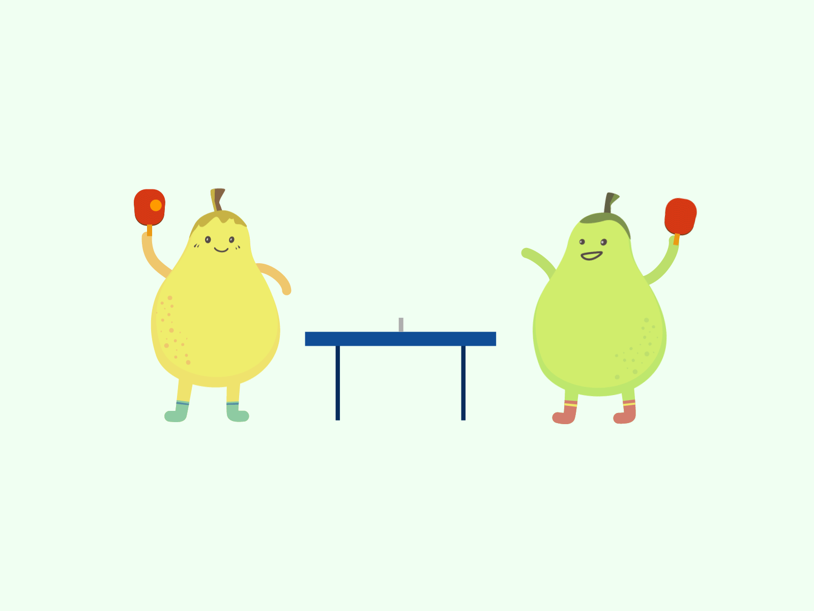 Pairing Pears playing ping pong