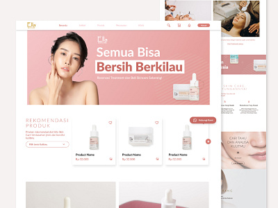 Ella Skin Care clinic design home page landing page skin care ui