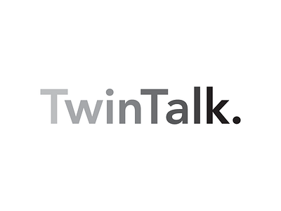 Twintalk black greyscale identity logo white