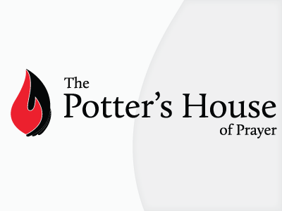 The Potter's House of Prayer black church identity logo prayer red