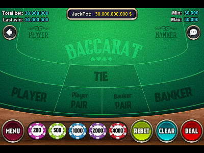 Baccarat Game Interface baccarat casino game hoodie interface ios retina ui