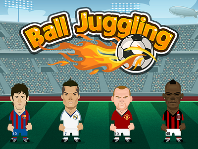 Ball Juggling ball character club concept football game soccer stadium worldcup