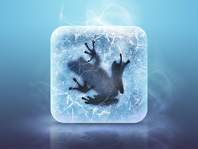Icefrog blue dota frog frozen ice icon illustration ios ipad iphone photoshop ui