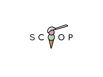 Scoop Ice Cream Shop Logo ice cream ice cream cone ice cream logo ice cream shop icon illustration logo design typography vector art vector illustration