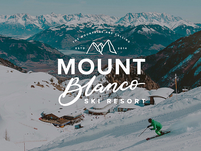 Ski Resort Hand Lettered Logo hand lettered logo mountain logo ski resort logo