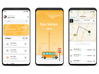 Sisu Sariya Bus Track app app design mobile app ui ui ux interface