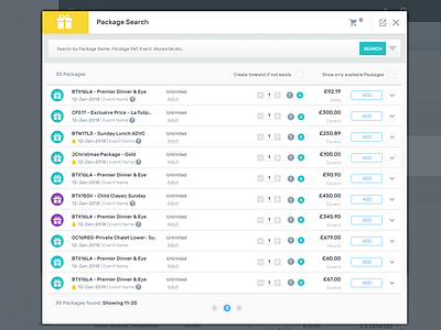 Pop Up Details interface design search