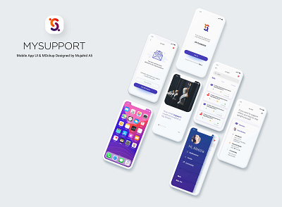 MySupport App Screens branding design minimal typography ui ux