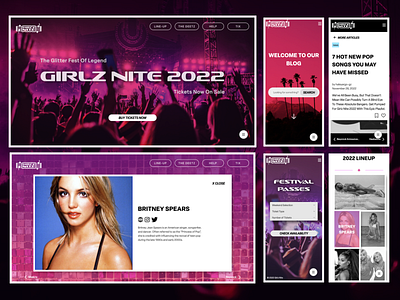 Girlz Nite Music Festival Site branding css design graphic design html illustration logo ui