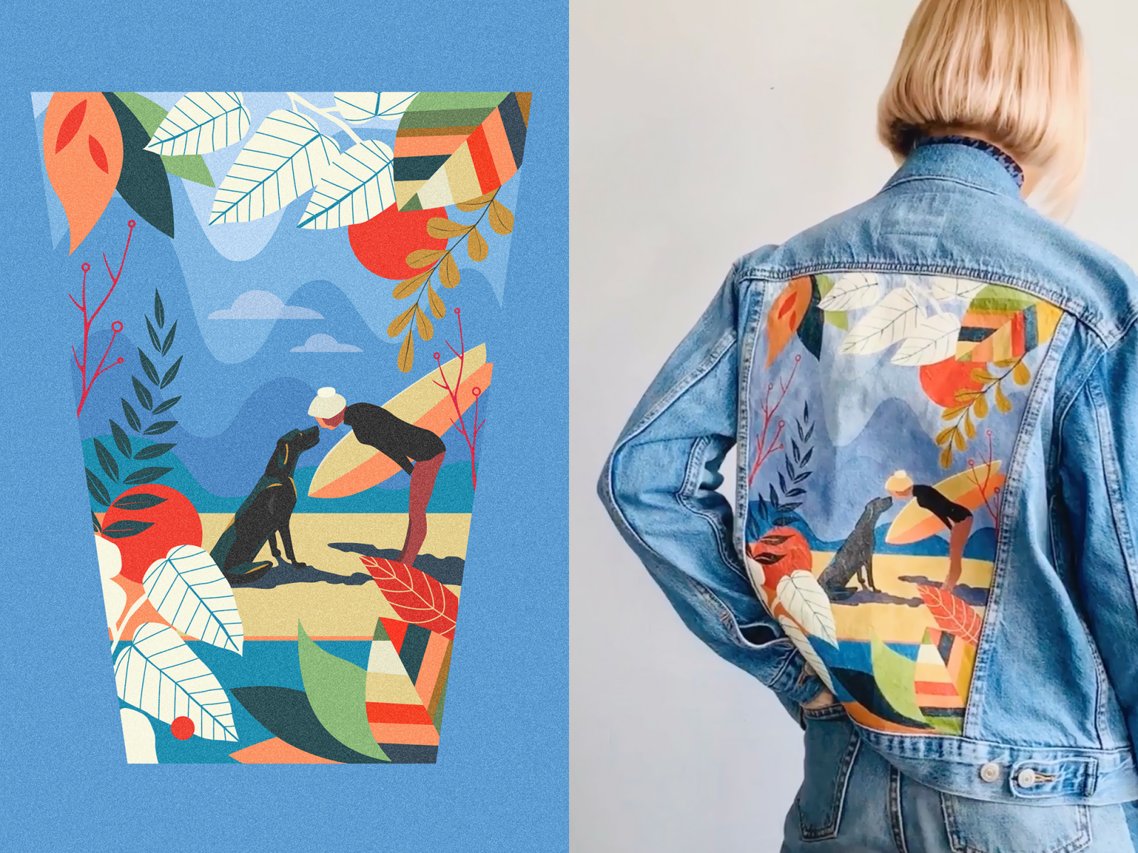 Women hand painted denim jacket Space girl Designer Jean jacket street  style  eBay