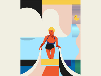 Summer season adobe illustrator beach girl illustration illustration illustrator pantone poster san francisco sea summer sunny swimming swimming pool swimsuit vector