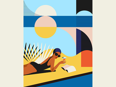 Summer season adobe illustrator girl illustration graphic design illustration illustrator poster summer summertime sun swim swimming swimming pool swimsuit vector