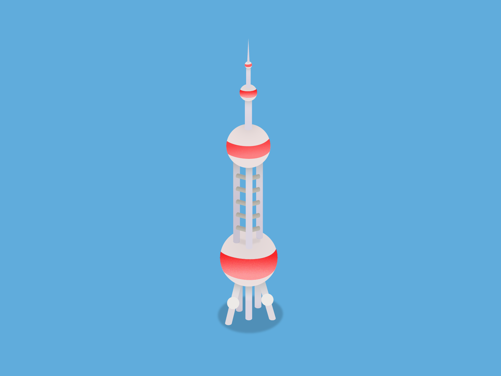 The Oriental pearl tower by 张寒陵 on Dribbble