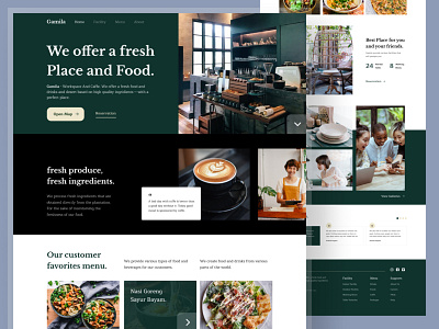 Gamila - Cafe Landing Page cafe cafe web cafe website clean coffee coffeeshop design homepage landing page landing page design simple ui ux website website design