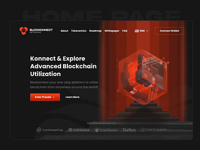 Blockonnect Landing Page Design 3d affinitydesigner branding design graphic design illustration illustrator logo ui vector