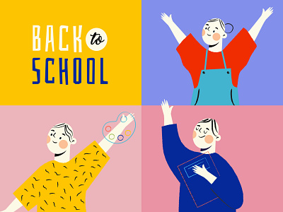 Back to School back to school characters design concept illustration kids kids illustration