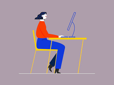 Work characters design concept design freelancer idea people remote work vector women work working