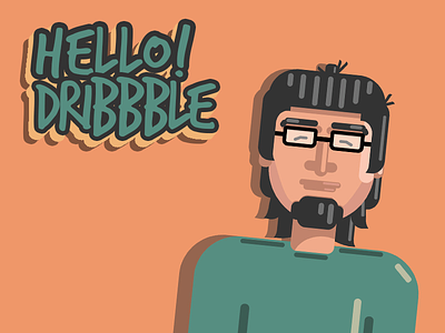 Hello Dribbble! adobe caricature design flatillustration graphicdesign illustrator portrait sketch sketchbook