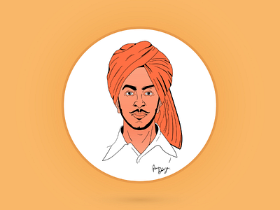 Bhagat Singh art face illustration illustrations vector vectorart