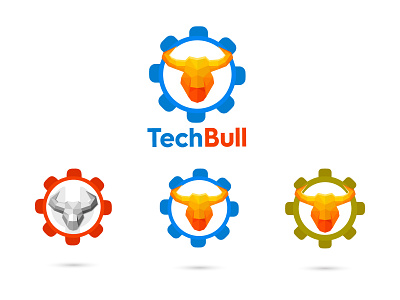 Tech Bull Logo branding design face illustration graphic illustration illustrations logo ui ux vector