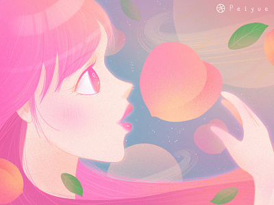 R.I.P peach girl Sulli fantasy illustration