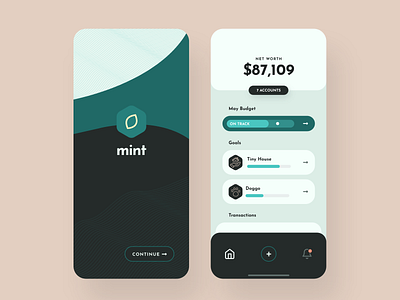 Mint Concept – Finance App app application banking budget budgeting app clean colorful design finance finance app green ios iphone minimal mint mint green mobile app money ui ux