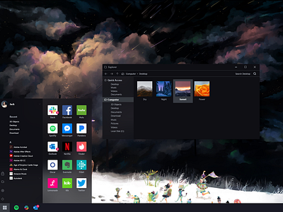 Windows 10 Dark Mode apple dark mode dark theme dark ui design microsoft minimal product ui windows windows 10