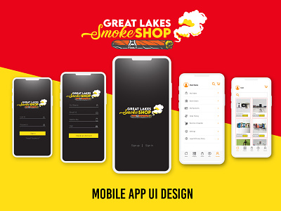 Great Lake Smoke Shop (Mobile Ui) graphic design ui