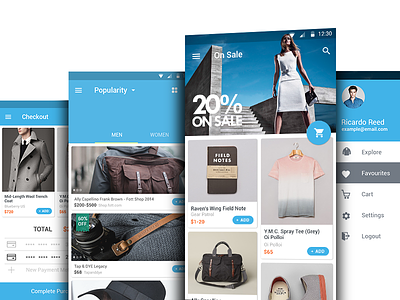 Glam Shopping Android L android android l app ecommerce google material design product shop shopping store tab ui