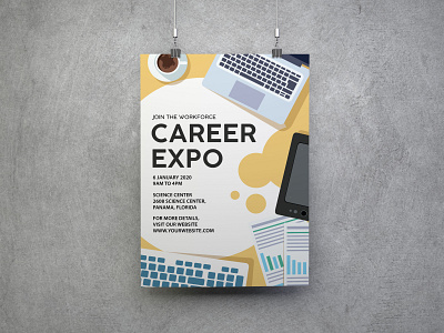 Career Expo branding design flat icon illustration minimal poster typography vector