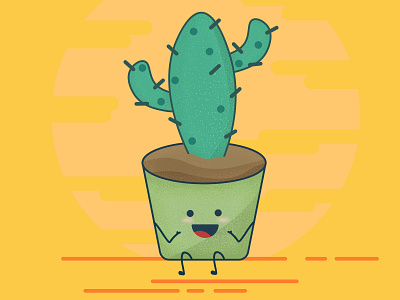 Cactus charachter design cute design flat fun funny funny illustration vector