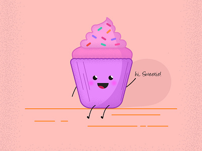 Cute Cupcake cake charachter design cupcake cute design flat food fun funny funny illustration vector