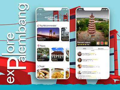 "Explore Palembang" UI Design app app design application branding design icon logo minimal type ui ui ux ui design ux ux design web website