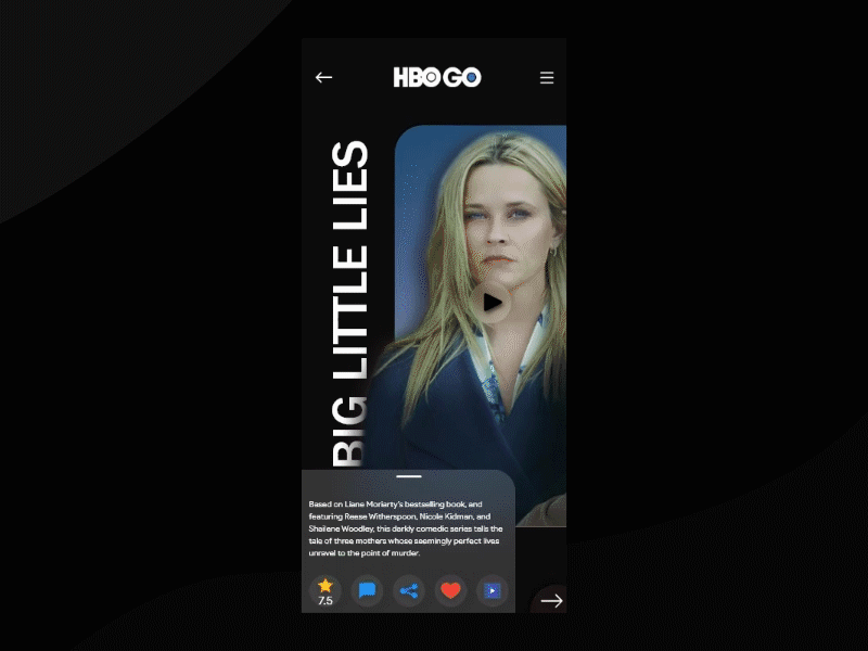 Redesigned HBO GO App (Animation)