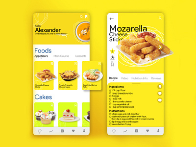 Cooking Recipe App Concept app concept design design ui ux