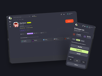 Player profile | Esports platform for wager matches application competitive design esports gaming matches profile ragebite sport studio. ui ux wager