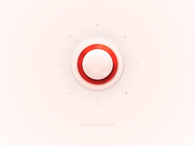Soft red knob button freebie gui knob lights minimalistic psd red slider soft white