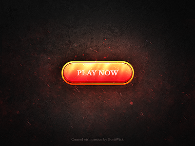 Play Now Button app button colors flares futuristic games orange red ui ux