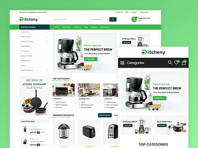 Kitcheny Kitchen Store Template clean ecommerce furniture kitchen kitchenware machine minimal prestashop theme product store