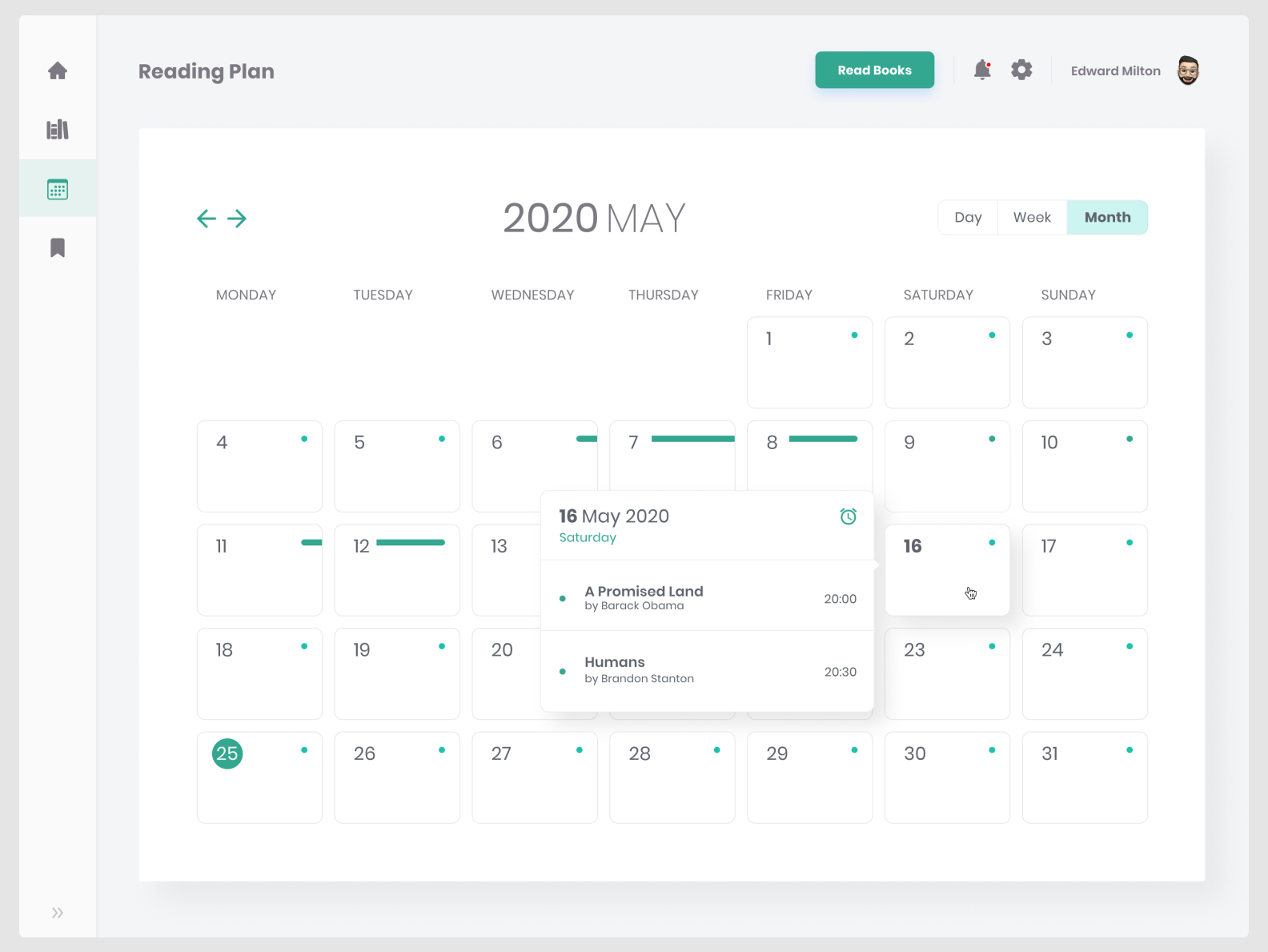 Reading Plan UI by Fatih Tekmen on Dribbble