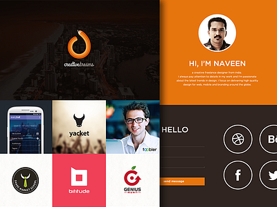 Portfolio Update creative creativedreams design freelance mobile naveen portfolio professional ui update ux website