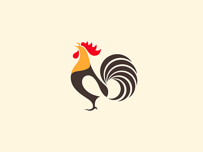 Roooster art bird character cock design icon illustration mark minimal rooster vector