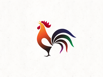 Rooster art bird character cock colorful design icon illustration mark rooster vector