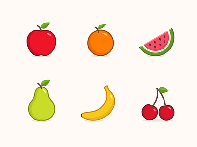 Fruits apple clean design flat food fresh fruits health icon illustration orange