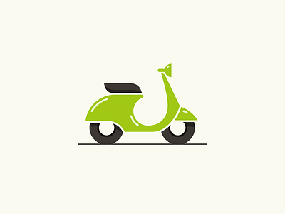 Scooter flat green icon illustration minimal scooter vector vehicle